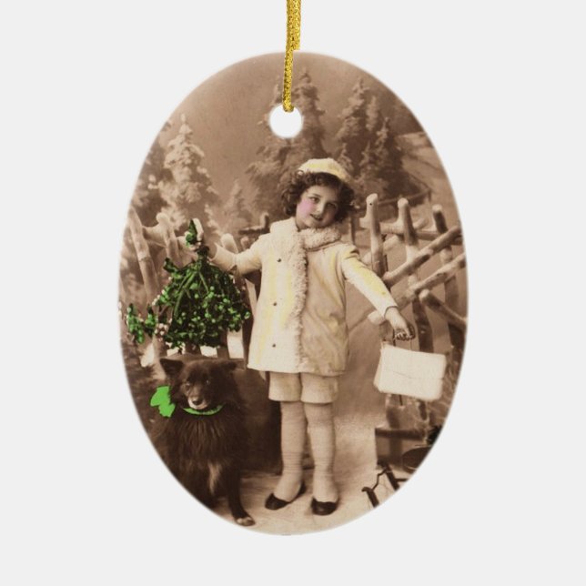 Adorno De Cerámica Vintage Christmas (Frente)