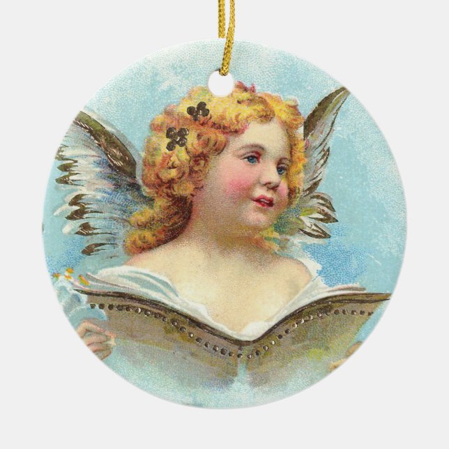 Adorno De Cerámica Vintage Christmas Angel (Frente)