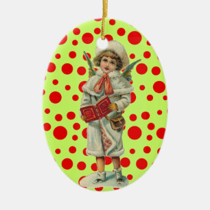 Adorno De Cerámica Vintage Christmas Angel