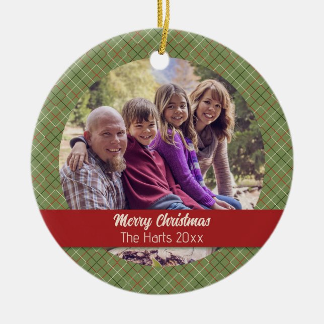 Adorno De Cerámica Vintage Christmas Check (Frente)