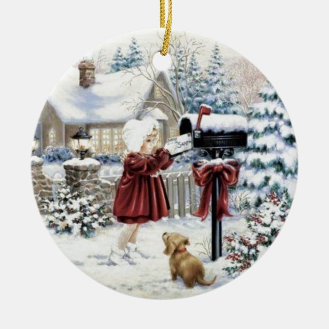 Adorno De Cerámica Vintage Christmas Delivery (Frente)