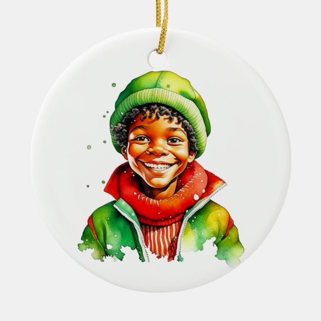 Adorno De Cerámica Vintage Christmas Elf Personalizado (Frente)