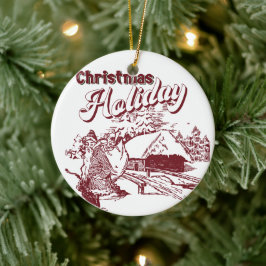 Adorno De Cerámica Vintage Christmas Holiday 