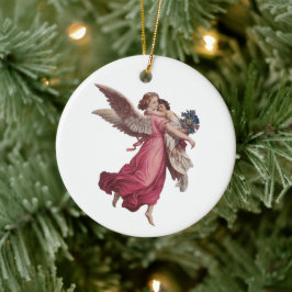 Adorno De Cerámica Vintage Christmas, Victorian Guardian Angel