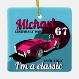 Adorno De Cerámica Vintage clásico antiguo coche legendario nombre de