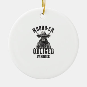 Adorno De Cerámica Vintage Cowboy Bull Rodeo Moooch Obligado Pardner