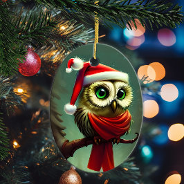 Adorno De Cerámica Vintage Cute Santa Owen Navidades