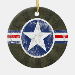 Adorno De Cerámica Vintage del cuerpo de aire del ejército