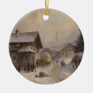 Adorno De Cerámica Vintage Dorfstr Alemania en invierno