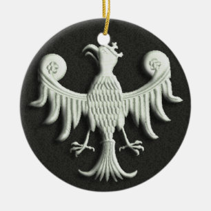 Adorno De Cerámica Vintage Eagle blanco polaco