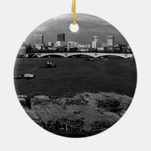 Adorno De Cerámica Vintage England Londres Thames Skyline