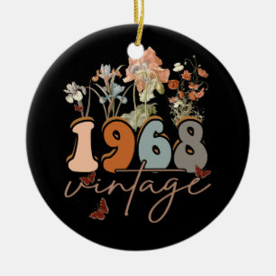 Adorno De Cerámica Vintage femenino de 55 años 1968 55th Birthday Tee