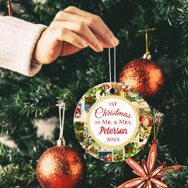 Adorno De Cerámica Vintage festivo Primera Navidad como Sr. y Sra.