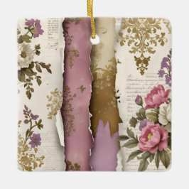 Adorno De Cerámica Vintage Floral - Ceramic Ornament 