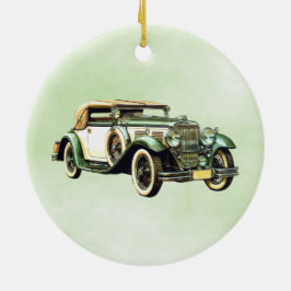 Adorno De Cerámica Vintage Green Auto Watercolor