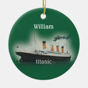 Adorno De Cerámica Vintage Green Titanic Ship Ceramic Ornament