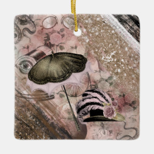 Adorno De Cerámica Vintage Grunge Steampunk Glam Gorra victoriano