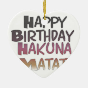 Adorno De Cerámica Vintage Happy Birday Hakuna Matata Purple Inspir
