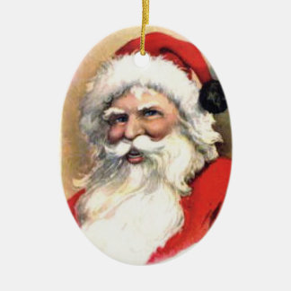 Adorno De Cerámica Vintage Happy Santa Ornament