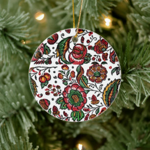 Adorno De Cerámica Vintage Indian Cotton Chintz Fabric