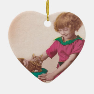 Adorno De Cerámica vintage libre imprimible - foto del chica y del