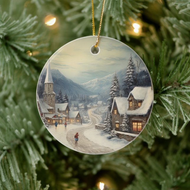 Adorno De Cerámica Vintage Merry Christmas (Árbol)