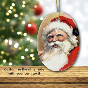 Adorno De Cerámica Vintage Merry Santa Navidades personalizados