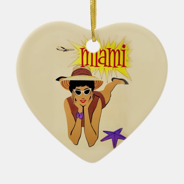 Adorno De Cerámica Vintage Miami Beach (Frente)