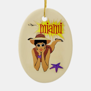 Adorno De Cerámica Vintage Miami Beach