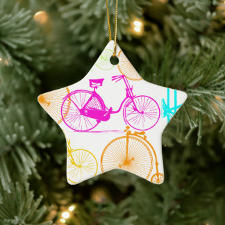 Adorno De Cerámica Vintage Moderno Bicicleta Color brillante Patrón d