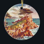Adorno De Cerámica Vintage Monterey Coastline Turismo californiano Es<br><div class="desc">Anuncios de viaje de la época estadounidense Pinturas y Ilustraciones</div>