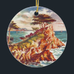 Adorno De Cerámica Vintage Monterey Coastline Turismo californiano Es<br><div class="desc">Anuncios de viaje de la época estadounidense Pinturas y Ilustraciones</div>