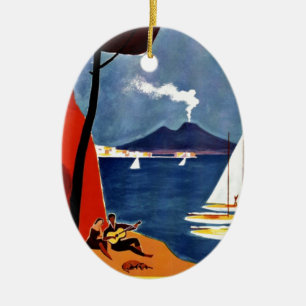 Adorno De Cerámica Vintage Napoli Travel Love Romance