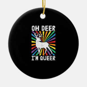 Adorno De Cerámica Vintage Oh Deer Soy Lésbico Orgullo LGBT Gay Lesbi