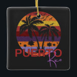 Adorno De Cerámica Vintage Puerto Rico Summer Beach<br><div class="desc">Sorprendente diseño de Puerto Rico Vintage para los amantes de la playa en verano.</div>