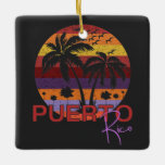 Adorno De Cerámica Vintage Puerto Rico Summer Beach<br><div class="desc">Sorprendente diseño de Puerto Rico Vintage para los amantes de la playa en verano.</div>