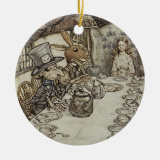 Adorno De Cerámica Vintage Rackham Mad Tea Fiesta Alice en el país de