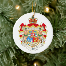 Adorno De Cerámica Vintage Real Escudo de Dinamarca