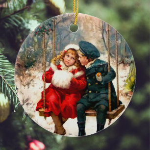 Adorno De Cerámica Vintage Retro Ilustró a Navidades de noticias de L