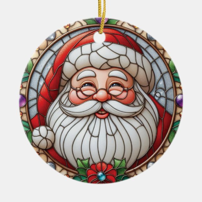 Adorno De Cerámica Vintage Santa Christmas (Frente)