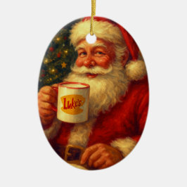 Adorno De Cerámica Vintage Santa Christmas Ornament • Cozy gift