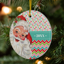 Vintage Santa Colores Retro Foto Doble Cara