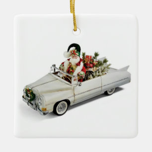ADORNO DE CERÁMICA **VINTAGE SANTA** EN CADDY!