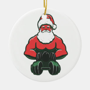 Adorno De Cerámica Vintage Santa Fortachón – Santa Musculoso
