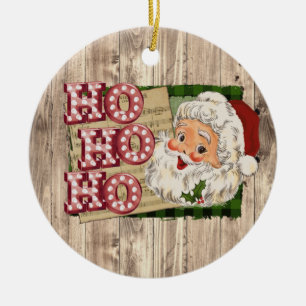 Adorno De Cerámica Vintage Santa Marquee Lights Ho Ho