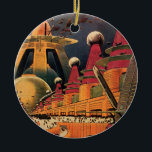 Adorno De Cerámica Vintage Science Ficción Futurista City Volador Aut<br><div class="desc">Imagen de ficción de ilustracion de viajes y transporte con historietas clásicas retro de ciencia ficción en un entorno urbano con una ciudad del futuro. Los edificios arquitectónicos tienen forma de conos y los vehículos vuelan en el cielo como pájaros mientras las multitudes se mueven a través de la metrópolis....</div>