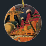 Adorno De Cerámica Vintage Science Ficción Futurista City Volador Aut<br><div class="desc">Imagen de ficción de ilustracion de viajes y transporte con historietas clásicas retro de ciencia ficción en un entorno urbano con una ciudad del futuro. Los edificios arquitectónicos tienen forma de conos y los vehículos vuelan en el cielo como pájaros mientras las multitudes se mueven a través de la metrópolis....</div>