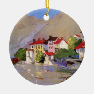 Adorno De Cerámica Vintage Seaside Village Turismo de Italia