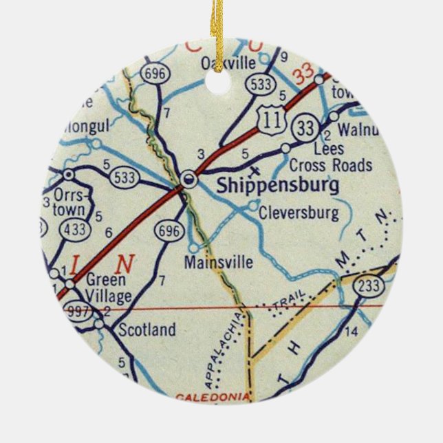 Adorno De Cerámica Vintage Shippensburg PA (Atrás)