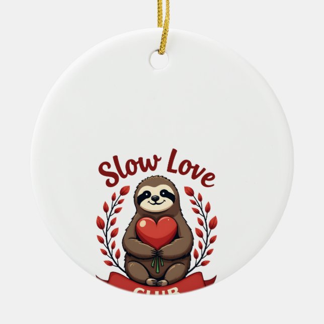 Adorno De Cerámica Vintage Sloth Valentine Cute Heart Hands Art 2 (Frente)